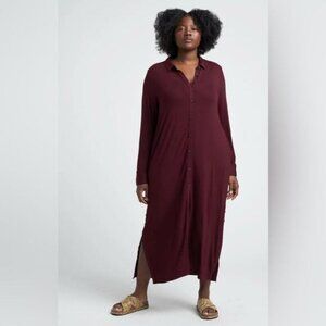 New with tag M 18 UNIVERSAL STANDARD Sally Long Sleeve Liquid Jersey Shirtdress